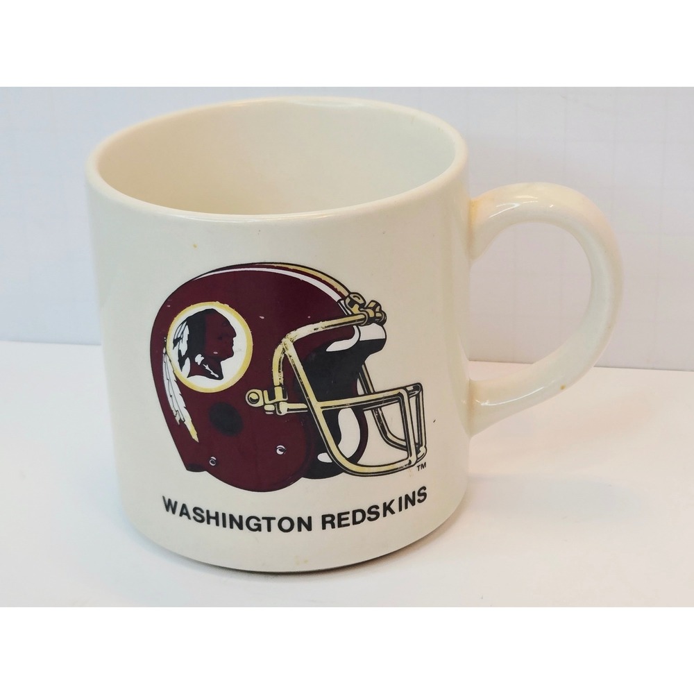 Vintage‎ Washington Redskins Coffee Mug NFL Football Helmet Logo Cream Ceramic